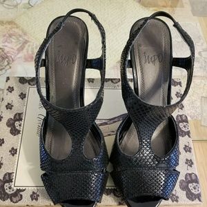 Impo High Heels Black Snake Skin Shoes
